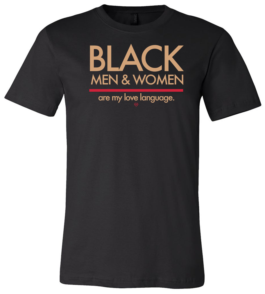 Love language, black women, black tee